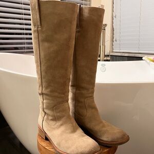 Sofft Tan Over the Knee Suede Boots classic lines and built for comfort
